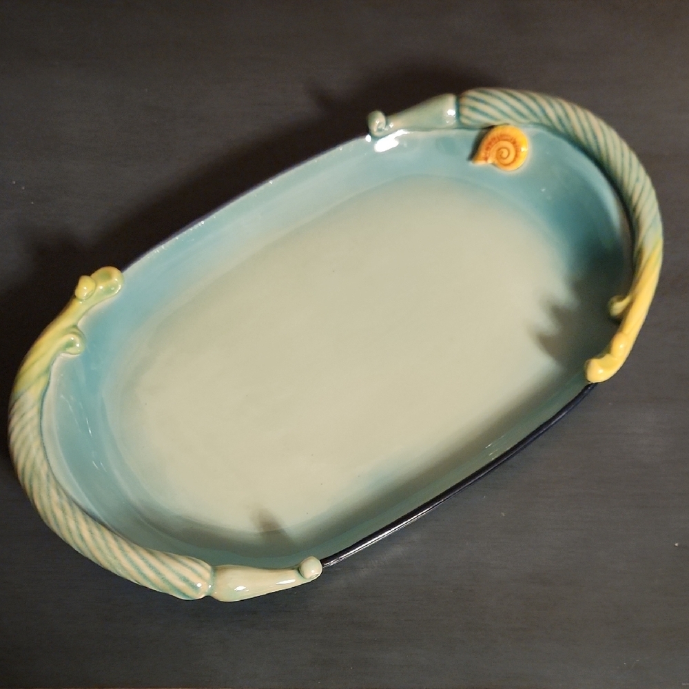 Blue Sky J McCall Ceramic Seascape Dish